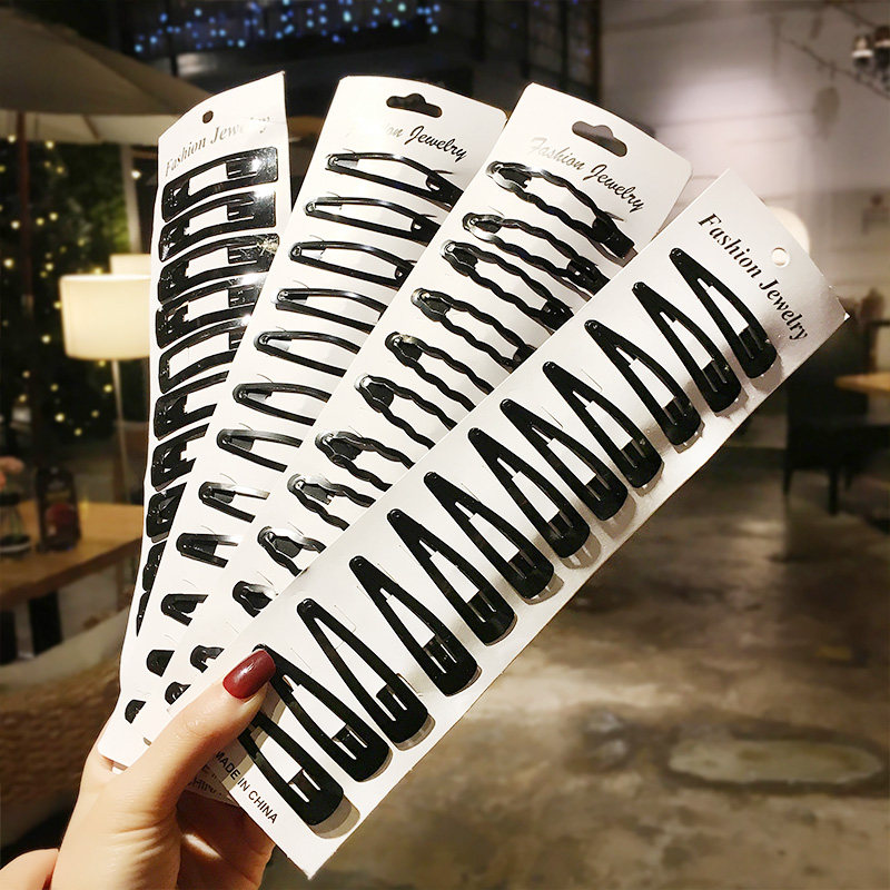 Yi Xia simple black wild BB clip broken hair clip female hair clip headdress net red side bangs clip side clip