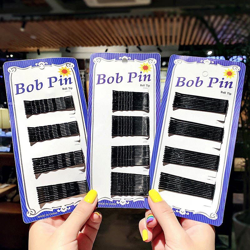 Korean simple black one-word clip hairpin U-shaped broken hairpin clip Invisible small clip headdress hair side clip female