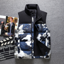 Brand camouflage down vest mens youth down vest plus size vest stand collar large size jacket thickened