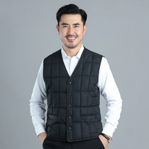 Brand down cotton vest mens autumn and winter thickened warm middle-aged and elderly vest cotton waistcoat shoulder plus size