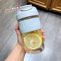 Hong Kong Minima Water Cup Woman Summer Cute With Straw Coffee Cup High Face Value Clamshell Heat Resistant Portable Glass Cup