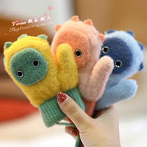 Hong Kong childrens glove kit refers to thickened winter male and female toddler glove even finger gush knit 3-6-year-old baby