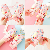 Hong Kong childrens gloves winter warm boy waterproof outdoor plus suede thickened skiing female baby windproof toddler