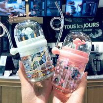 Hong Kong Whale Spray Cups Students Cute Children High Face Value Portable Womens Anti-Fall Kindergarten Straw Cup