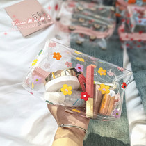 Hong Kong Adolescent Girl Transparent Waterproof Makeup Bag Portable Little Fresher Large Capacity Han Edition Brief Containing Wash Bag