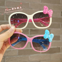 Hong Kong childrens glasses girl cute butterfly knot anti-UV sunglasses baby sunglasses tide