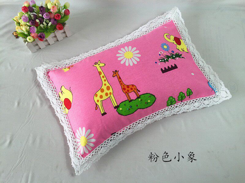 Pure cotton pillowcase thickened old coarse cloth pillowcase adult student child cartoon kindergarten lunchtime buckwheat cervical spine