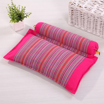 Pure cotton old coarse cloth two-in-one cervical pillow candy pillow health pillow buckwheat shell round pillow neck pillow headrest