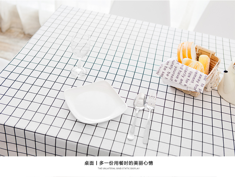 Khăn trải bàn vải cotton và vải lanh nhỏ tươi kẻ sọc bảng vải bàn cà phê không thấm nước khăn trải bàn Bắc Âu hình chữ nhật ins gió bảng mat khăn trải bàn văn phòng