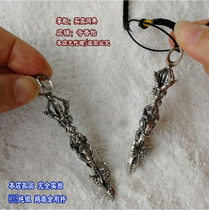 925 sterling silver solid Vajra Pestle pendant diamond prong body pendant