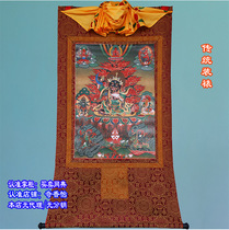Black Robe Protected Super Qing Thangka Two Arm Mahagara Big Black Sky Black King Kong cloth printed Buddha painting