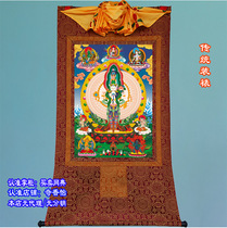 Ultra-clear bronzed golden cloth print Tangkhand Guanyin 4 sizes Optional Grand Sado Guanyin Buddha portrait does not fade