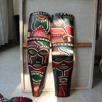 Large color wood carving mask imported from Africa Handmade wood carving