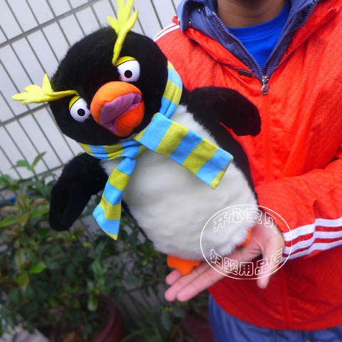 American Puppet Antarctic emperor penguin hand puppet toy mouth can move children's early education cognitive props