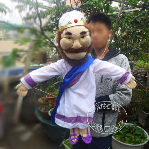 Original single goods mouth able to move extra-large chaser man kingdom hand puppet-in-the-abdominal hand puppet English teaching aids