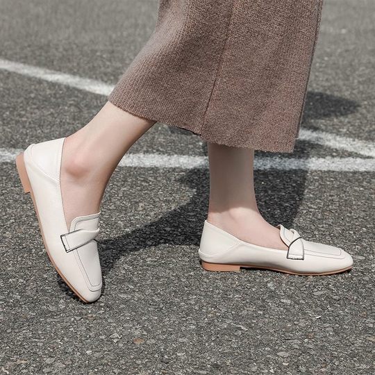 Women's Loafers 2025 Spring and Autumn New Style Flat Slip-On Shoes British Retro Small Leather Shoes Versatile Single Shoes