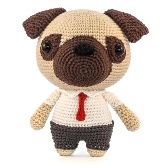 Pug dogs handmade yarn diy crochet doll graphic tutorial non-finished product no video