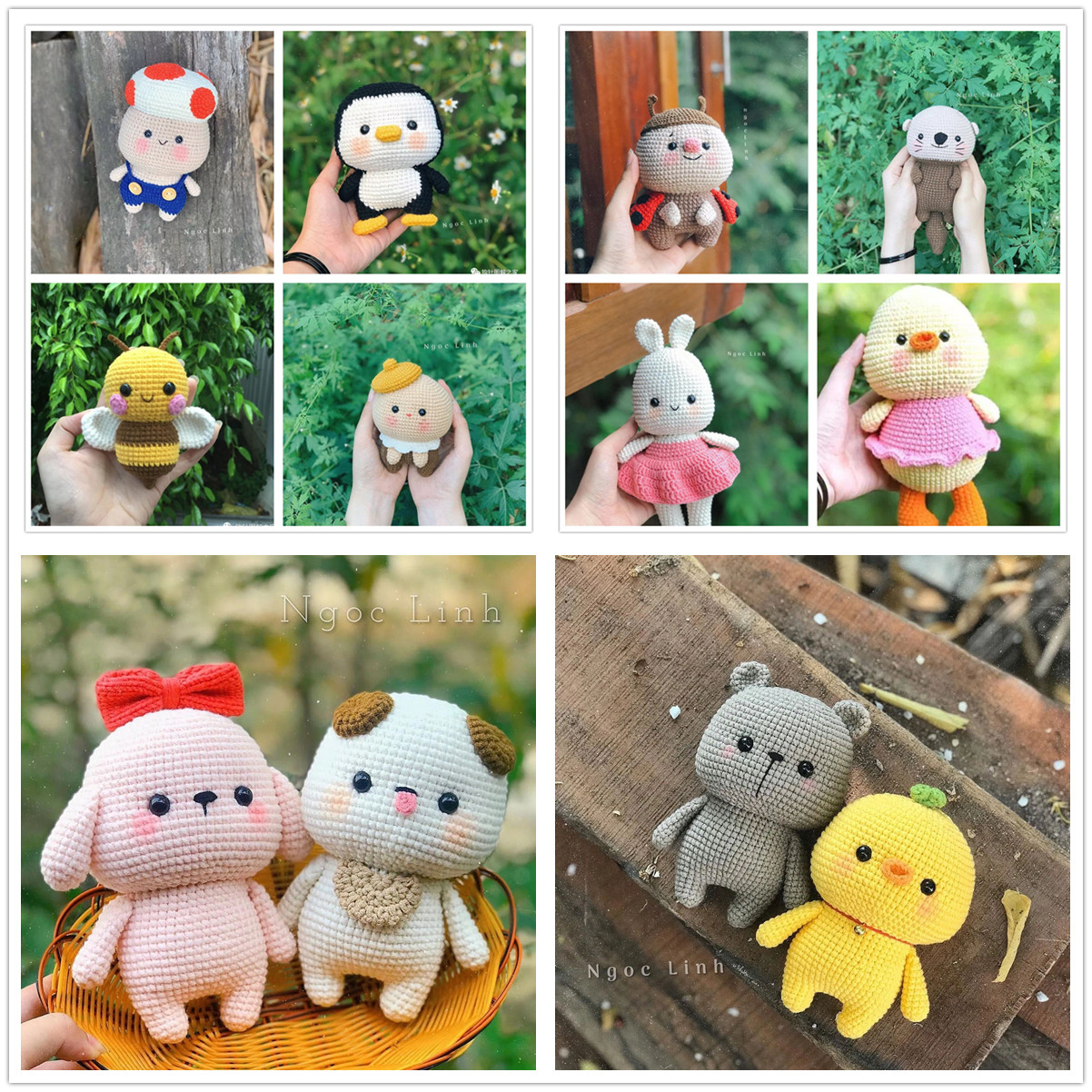 Crochet Illustration (Cheese Small Animal Series) Knitting Dolls Tutorial