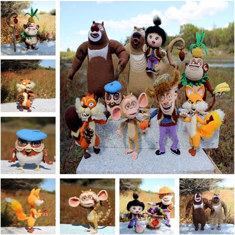 Crochet doll illustration hand wool crochet bear infested bear Big bear two bald head strong(super difficult not to teach)