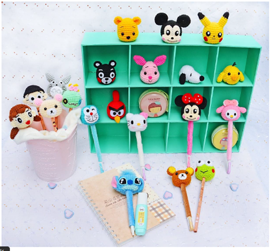 New Products Crochet Doll Diagrams Decontrode Electronic Tutorial Good-looking Cartoon Cute 20 Pen Caps All diagrams to understand Chinese-Taobao