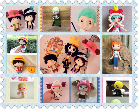 Wool crochet doll doll One Piece series 9 characters 16 graphic tutorials