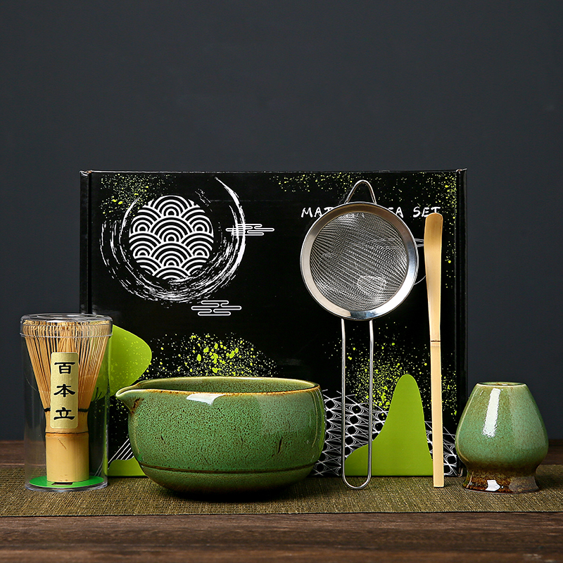 Japanese Matcha Bowl Ceramic Matcha Making Set Tea Whisk Bamboo Matcha Brush Bai Ben Li Song Dynasty Tea Ceremony Gift Box