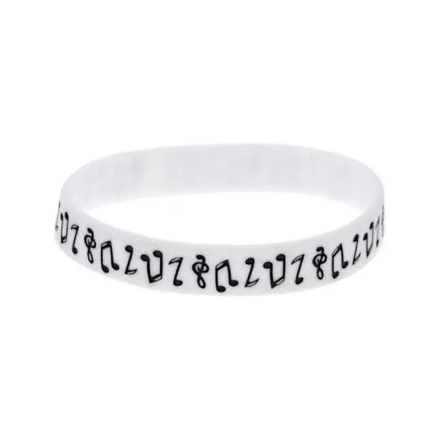 Amazon AliExpress Supply Coloring Music Symbol Music Note Soft Silicone Bracelet White Fashion Bracelet