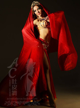 AC Belly Leather Dance Professional Import Turkey Advanced Performance Suit Out of 1406 Golden-room Red Delivered Accessories scarves