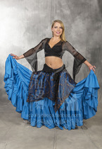 AC Belly Leather Dance Professional Import Egyptian yarn Embroidery Double strap irregular midskirt AA11-46SK ultra-zen