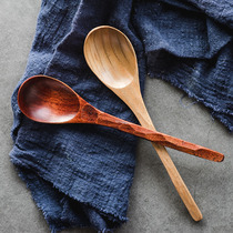 Tortoise wooden spoon Tortoise shell spoon household small handmade wooden spoon Japanese wooden spoon eating Japanese spoon household long handle small spoon