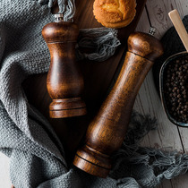 Sea salt grinder edible ground pepper grinder manual rotary traditional black pepper wood hand transfer home