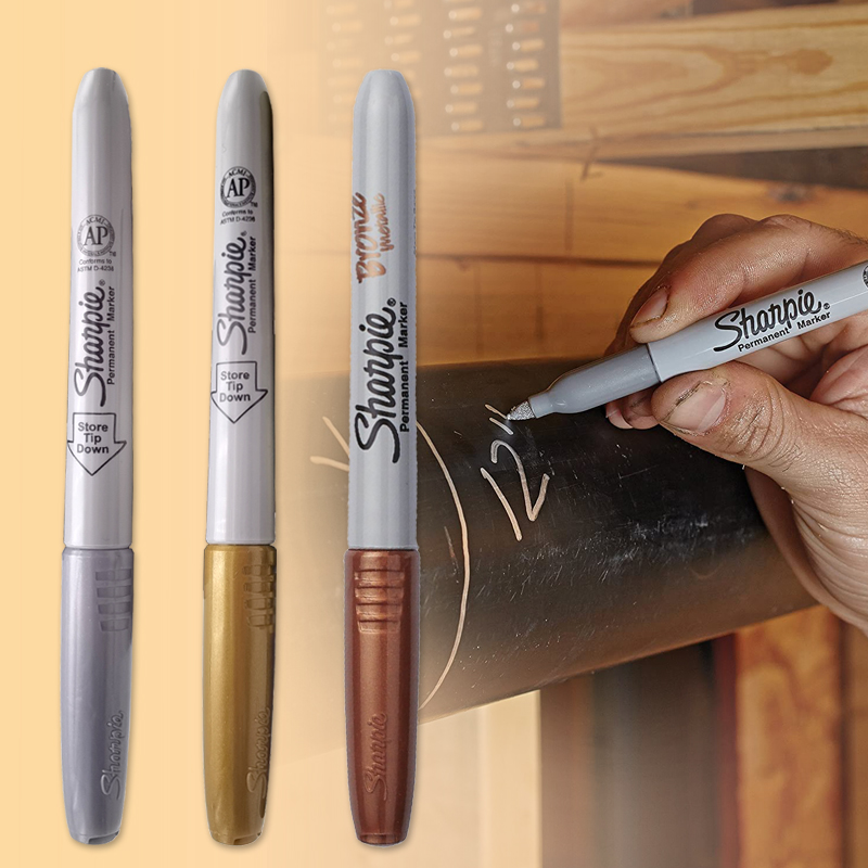 Sanfu marker pen sharpie39100 halogen-free environmental protection metal color gold and silver white marker pen signature gold pen