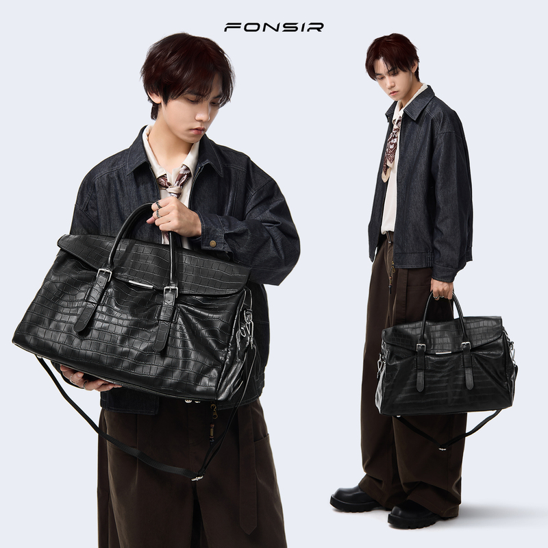 Designed Travel Bag for Men, Large-Capacity Casual Commuter Handbag, High-End Crocodile Pattern Luggage Bag, Women's Crossbody Bag Designed Travel Bag for Men, Large-Capacity Casual Commuter Handbag, High-End Crocodile Pattern Luggage Bag, Women's Crossbody Bag