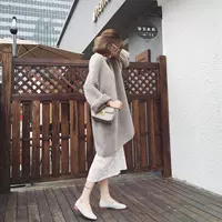 Демисезонный модный свитер, платье без рукавов, комплект, свободный крой, французский стиль