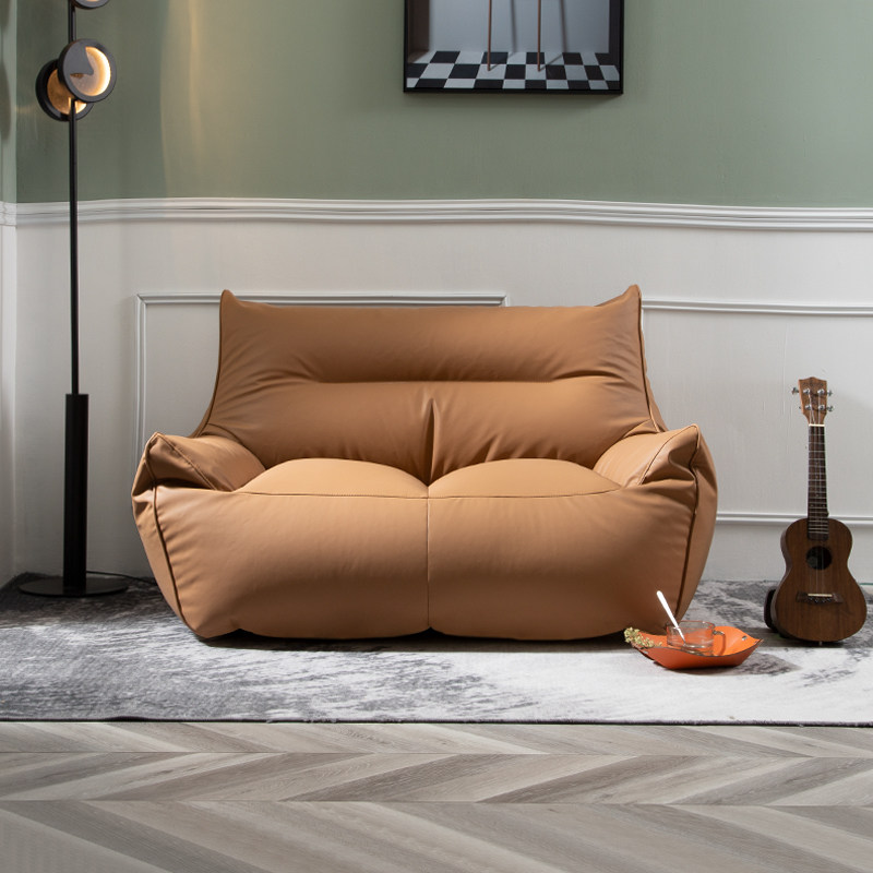 Light luxury leather sofa bean bag balcony leisure double room bedroom tatami waterproof small household type