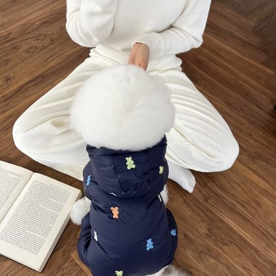 Хлопковая одежда для собак на четырех лапах: осенне-зимняя одежда для собак пород Тедди, Померанский шпиц, Бишон, Йоркшир (для маленьких собак)