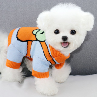 Four-Legged Knitted Dog Sweater Pet Cat Teddy Bichon Pomeranian Poodle Schnauzer Small Dog Autumn and Winter Clothes