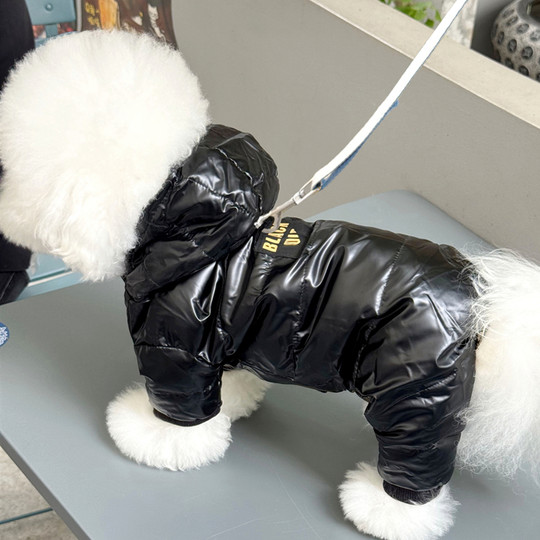 Dog Cotton Coat with Leash, Pet Clothing for Autumn and Winter, Warm for Bichon, Teddy, Cat, Pomeranian, Small Dogs, Winter Cotton Coat