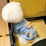 Новинка 2024 года, осенне-зимняя одежда для щенков, трехмерная карманная толстовка с тягой медведя на двух ногах, одежда для кошек и домашних животных