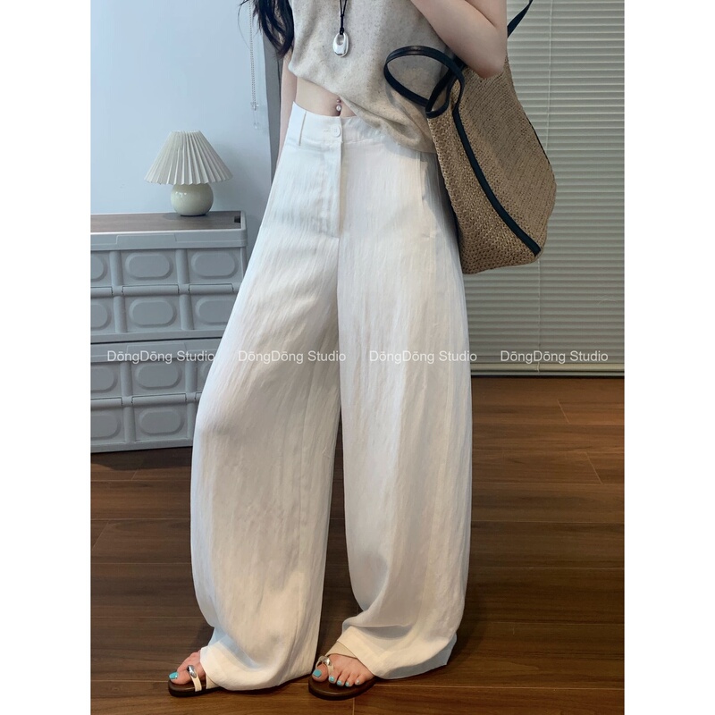 Airy Feel~/Old Money Style Trousers/Women's Wide-Leg Loose Pants【Pant Length 99-103】5026