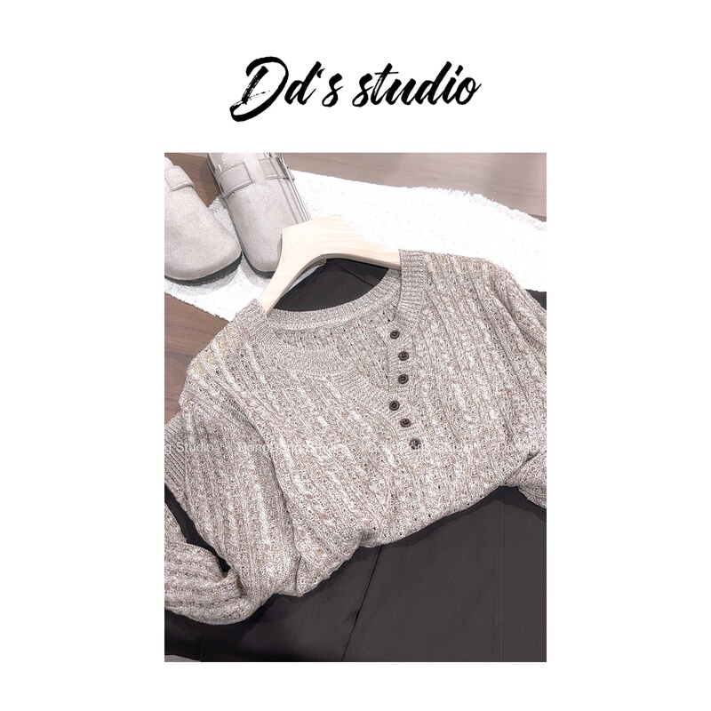 Original~/Rich Lady/V-Neck Women's Long-Sleeved Knit Top [Length 56cm, Bust 100cm] 86242