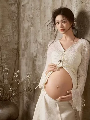 Фотостудия, новый стиль, одежда для фотосессии для беременных, новый китайский стиль, ретро, ​​крутая тема, большой живот, беременная мама, одежда для фото дома