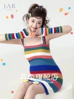 Радужное платье, нарукавники