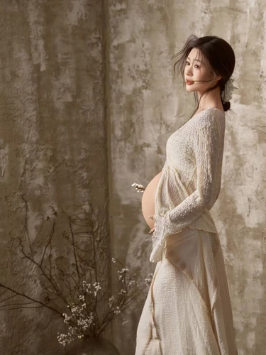 Фотостудия, новый стиль, одежда для фотосессии для беременных, новый китайский стиль, ретро, ​​крутая тема, большой живот, беременная мама, одежда для фото дома