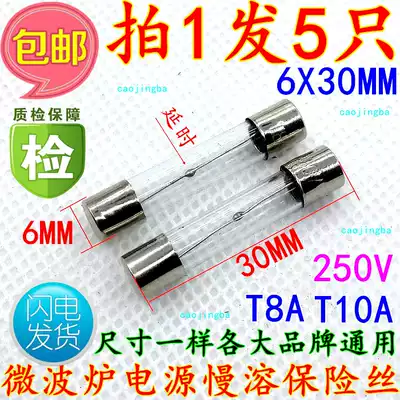 Shoot 1 shot 5 Midea Grans Panasonic LG microwave oven universal delay fuse tube T10A8A 250V 6X30