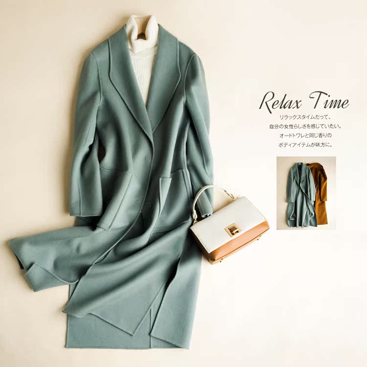 Áo khoác nữ 2018 mùa đông mới len dài bên chia đôi ngã ba không áo cashmere áo khoác mỏng áo khoác len nữ