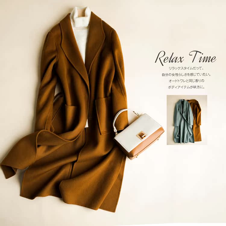Áo khoác nữ 2018 mùa đông mới len dài bên chia đôi ngã ba không áo cashmere áo khoác mỏng áo khoác len nữ