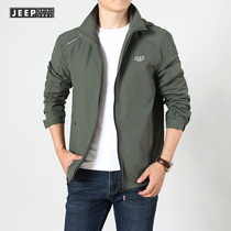 JEEP JEEP jacket jacket mens Spring and Autumn New handsome youth casual loose mens jacket windbreaker plus velvet thick