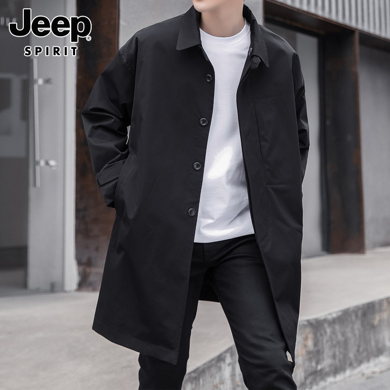 Мужская ветровка JEEP SPIRIT, весеннее молодежное ветрозащитное пальто средней длины, модная повседневная куртка высокого класса для мужчин