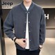 Jeep Fleece-Lined Jacket for Men, 2025 Winter Trendy Baseball Collar Casual Corduroy Sports Jacket for Men